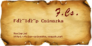 Fülöp Csinszka névjegykártya
