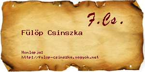 Fülöp Csinszka névjegykártya